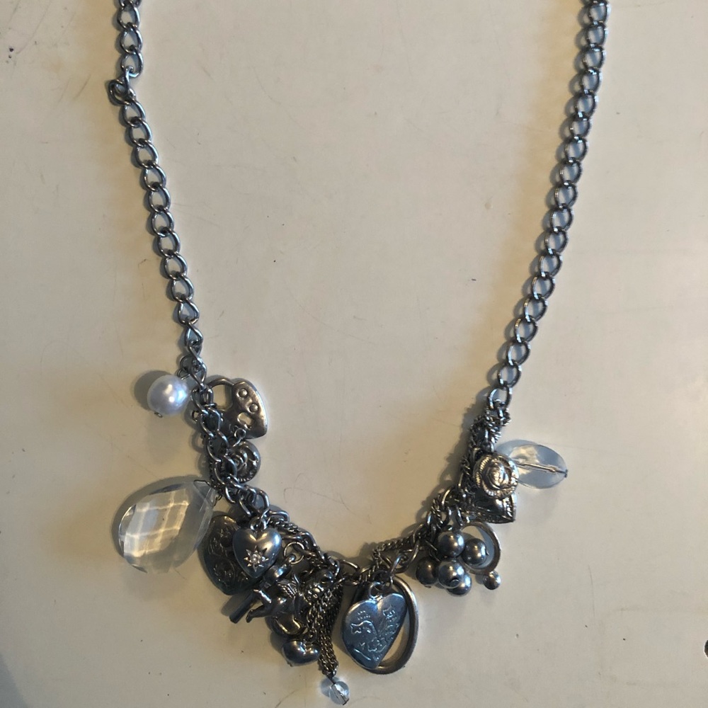 Silvery charm necklace